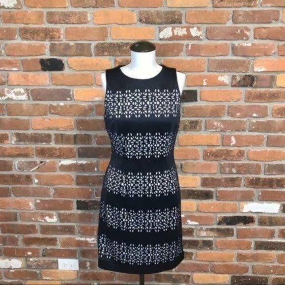White House Black Market Dresses & Skirts - White House Black Market Black Laser Cut Sheath Dress Size 12